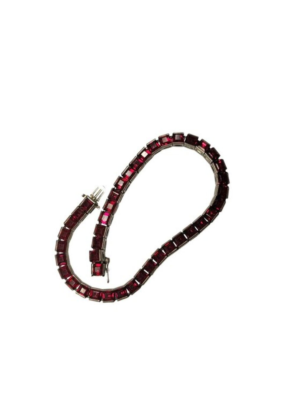 Crown Trifari Vintage Tennis Bracelet Red